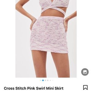 Christopher Esber pink swirl mini skirt